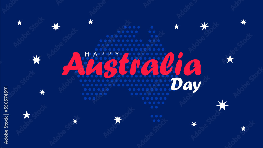 Fototapeta premium australia day banner template with australian map background