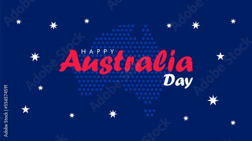 australia day banner template with australian map background