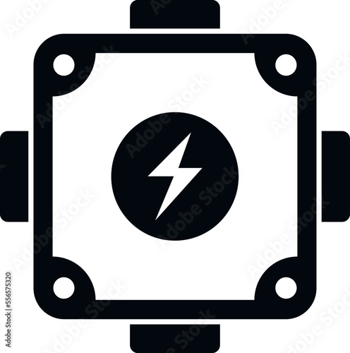 Electronic junction box icon simple vector. Safety wall. Energy current