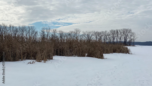Wallpaper Mural winter landscape by frozen lake Torontodigital.ca