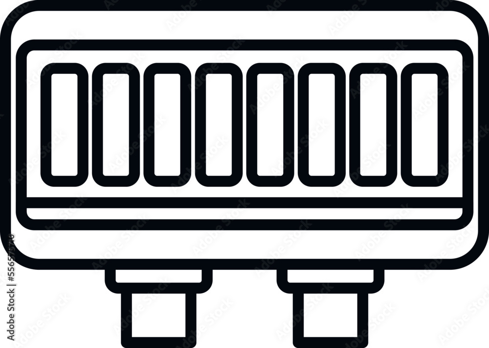 Control junction box icon outline vector. Electric power. Contact close Control junction box icon outline vector. Electric power. Contact close