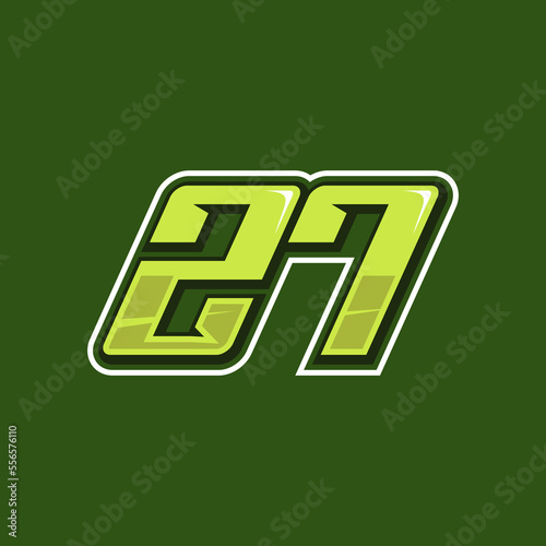 Racing number 27 logo design vector