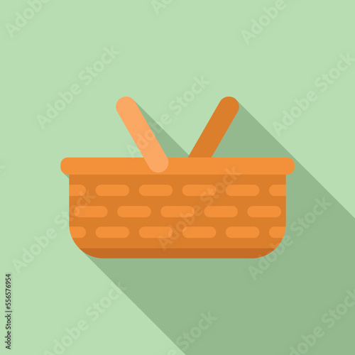 Thai basket icon flat vector. Shopping food. Local canal