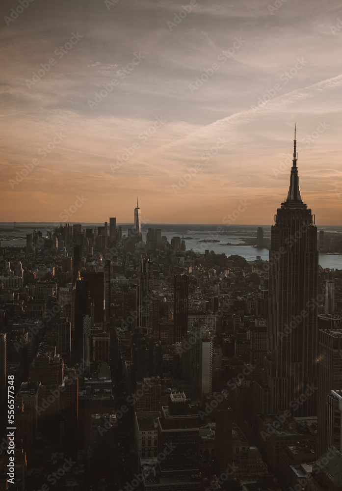 Naklejka premium city skyline Manhattan usa New York panorama 