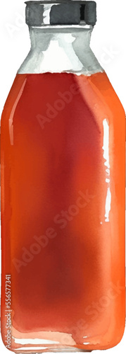 red sauce hand drawn with watercolor painting style illustration