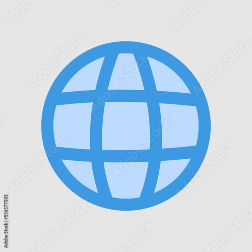Global icon in blue style, use for website mobile app presentation