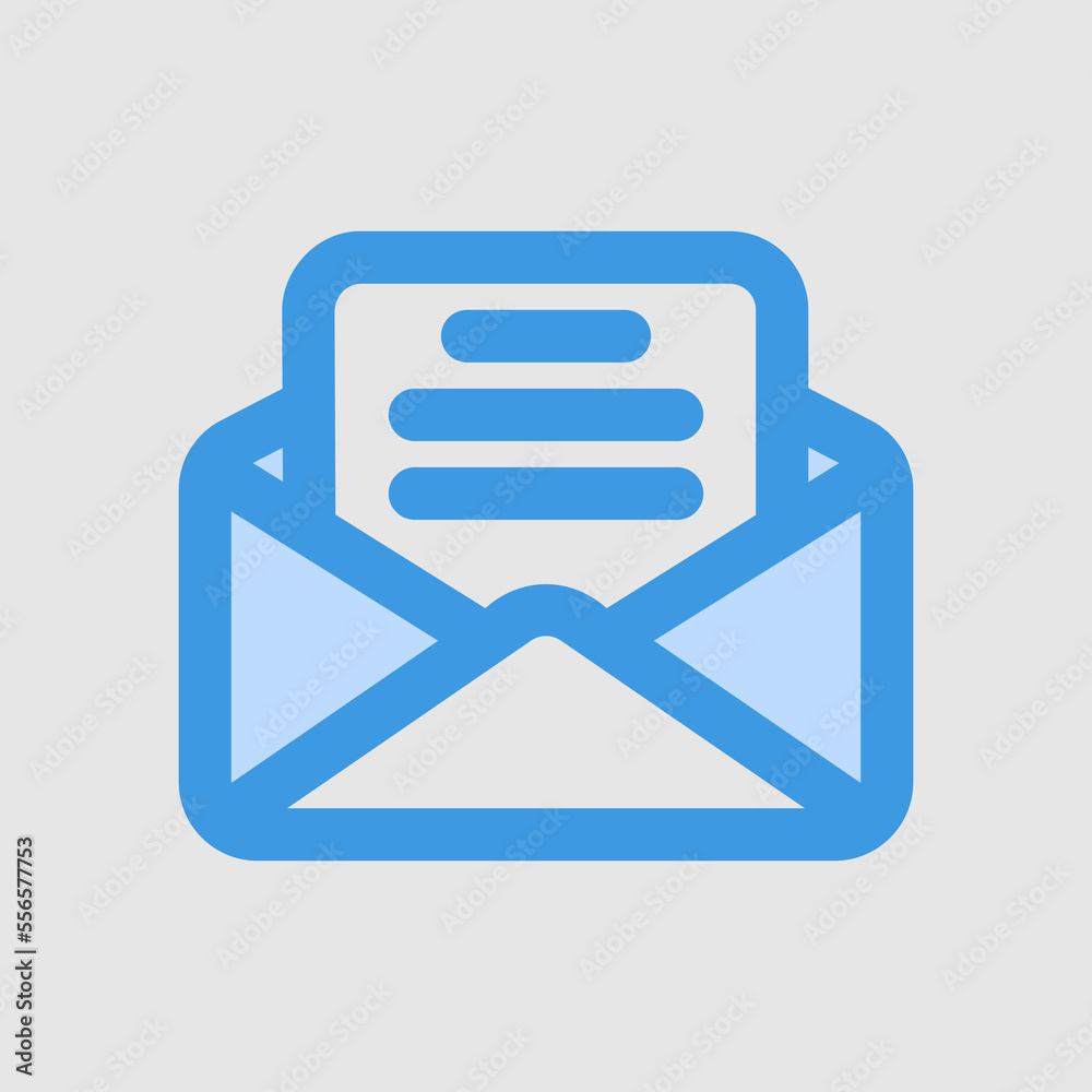 Email icon in blue style, use for website mobile app presentation