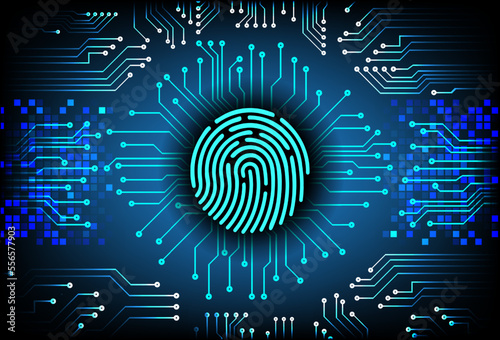 Finger print network cyber security background.