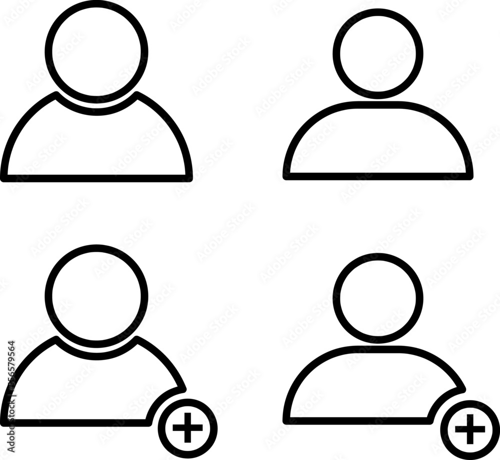 Add user icon. People icon on white background Add user icon. People icon on white background