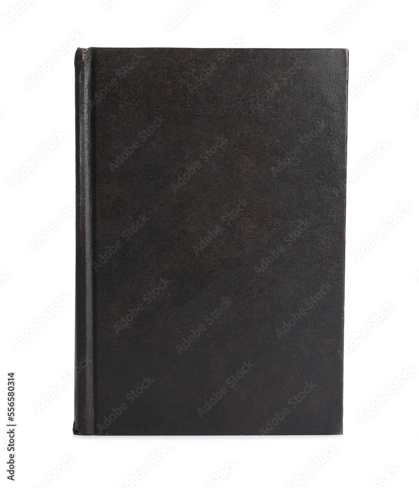 Closed old hardcover book isolated on white Closed old hardcover book isolated on white