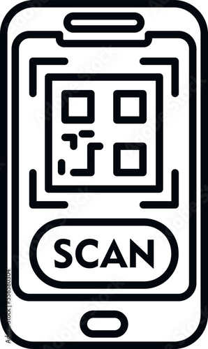 Scan phone qr code icon outline vector. Smart app. Money screen