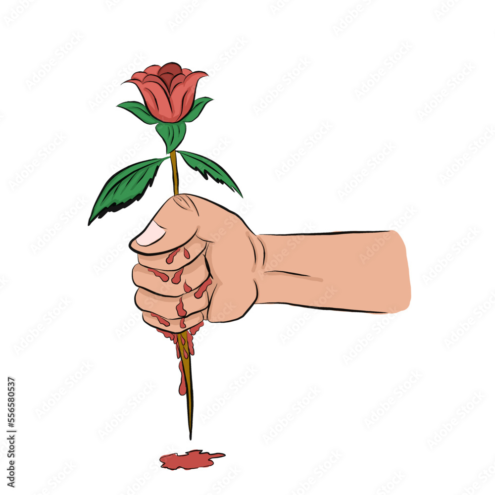 hand holding a rose