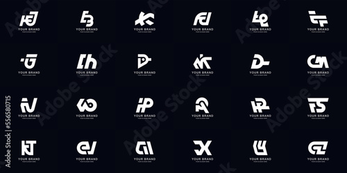 Collection full set abstract combine letter a - z monogram logo design