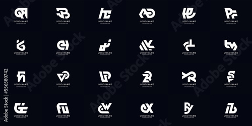 Collection full set abstract combine letter a - z monogram logo design photo