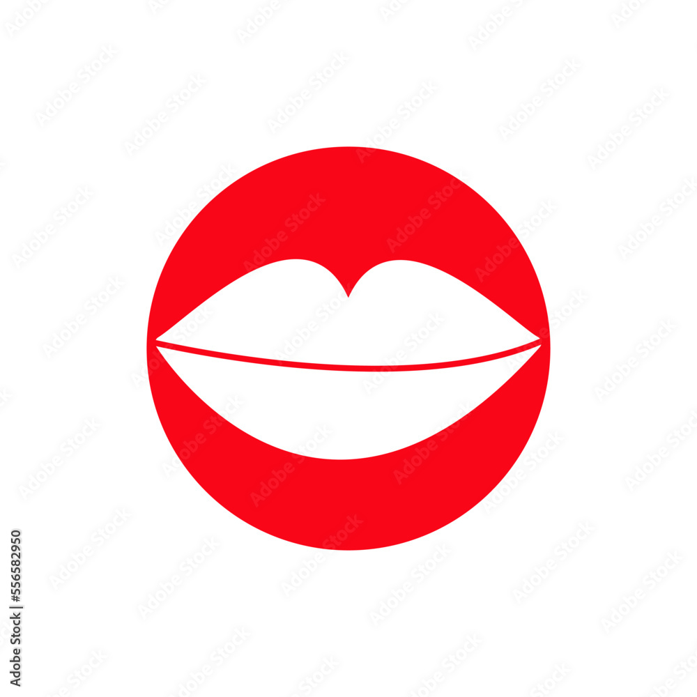 Lips icon vector logo design template Lips icon vector logo design template