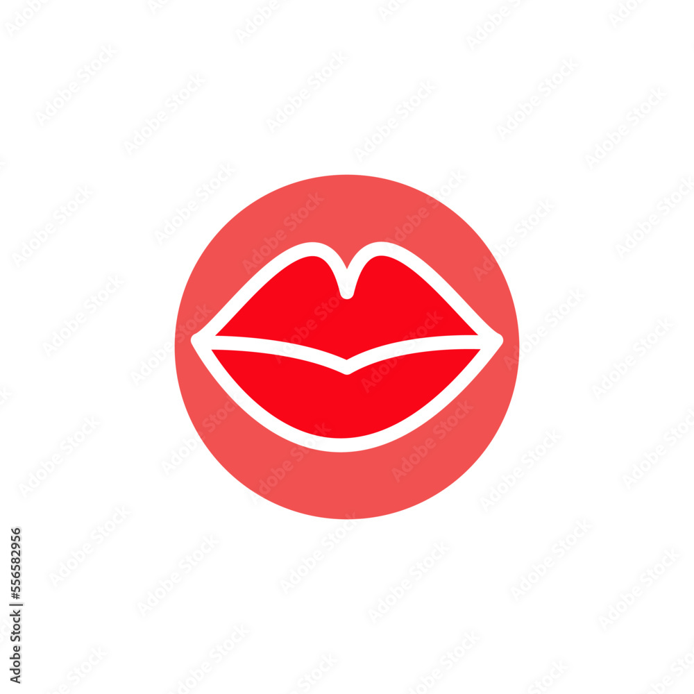 Lips icon vector logo design template Lips icon vector logo design template