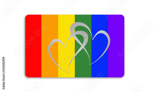 Multicolored plastic card