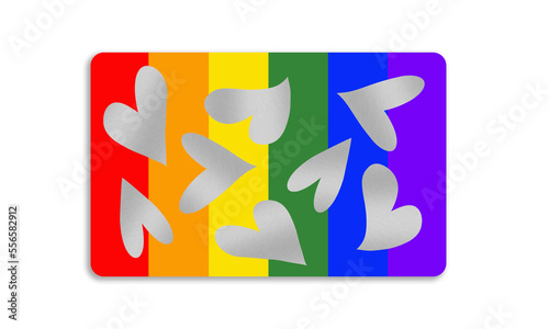Multicolored plastic card