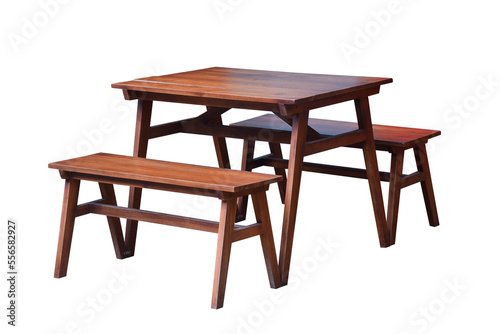 Garden table set with benches Fototapet