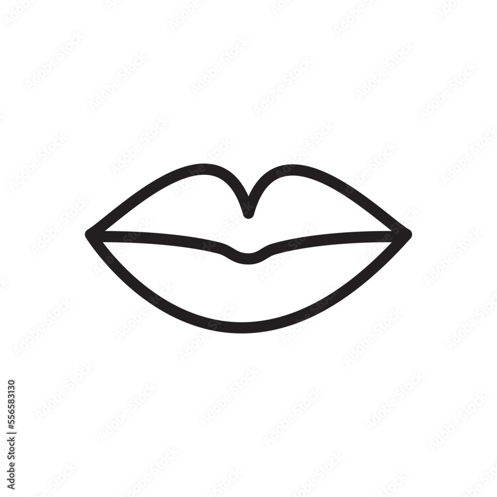Lips icon vector logo design template Lips icon vector logo design template