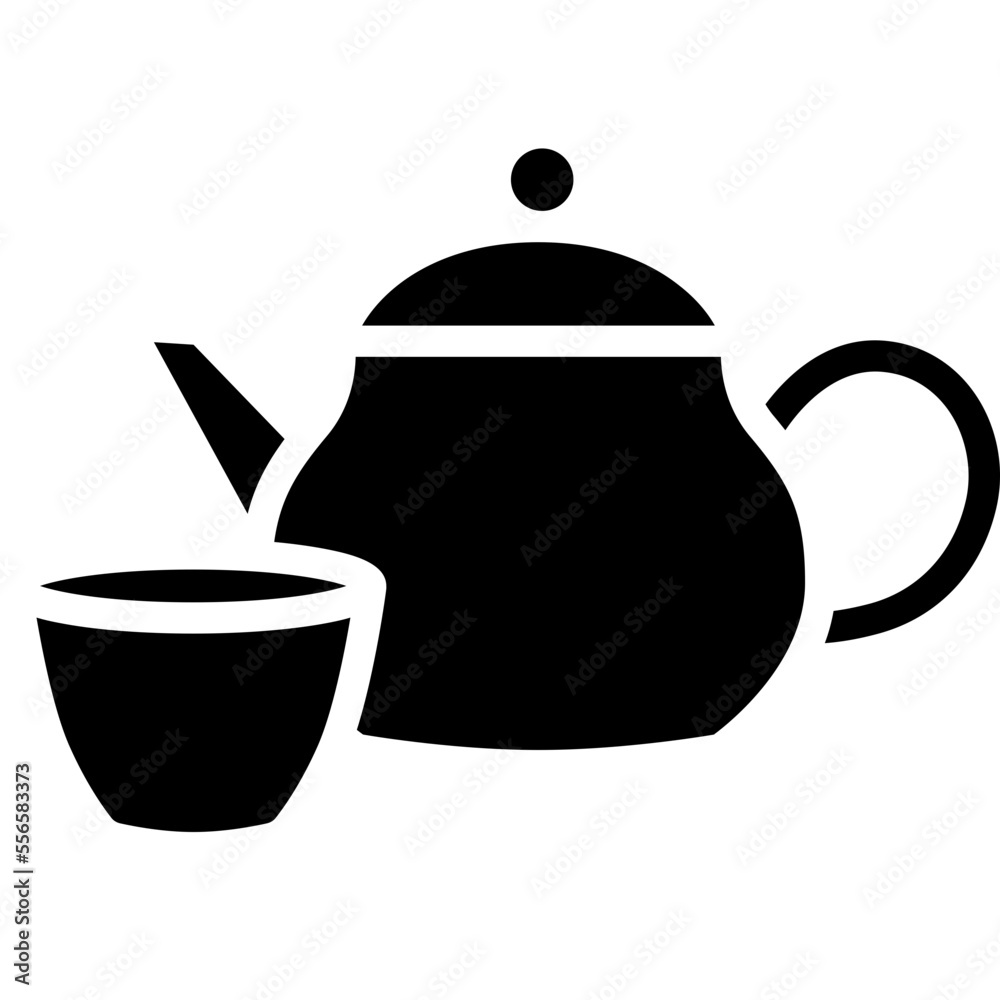 Obraz premium Chinese tea solid icon.