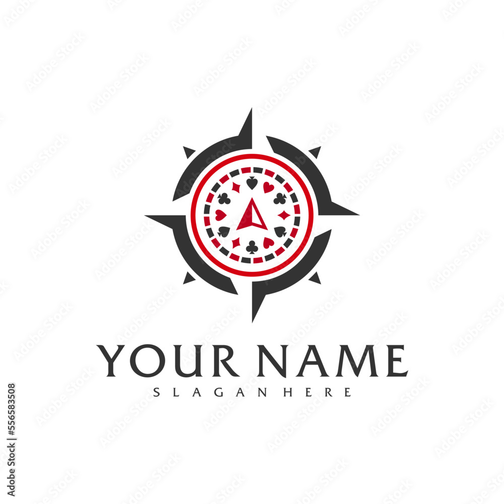 Compass Poker logo vector template, Creative Poker logo design concepts Compass Poker logo vector template, Creative Poker logo design concepts