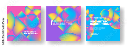 Vector set of abstract geometric posters designs. Collection of backgrounds, covers, templates, flyers, placards, brochures, banners