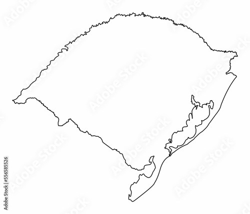 Rio Grande do Sul State outline map photo