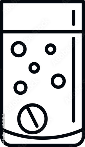 Aspirine glass pill icon outline vector. Seasonal allergic. Flu cough