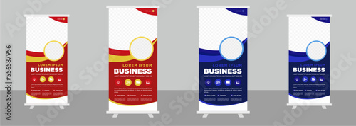 Corporate business roll up stand banner design template