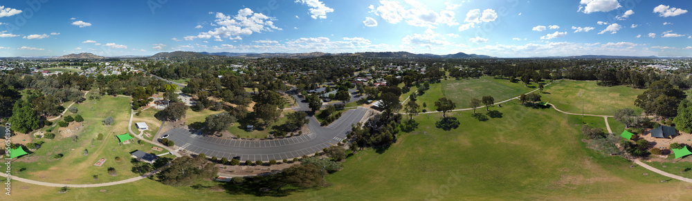 The aerial drone point of view in 360 degree photography at Wodonga is a city on the Victorian side of the border with New South Wales on the southern side of the Murray River. The aerial drone point of view in 360 degree photography at Wodonga is a city on the Victorian side of the border with New South Wales on the southern side of the Murray River.