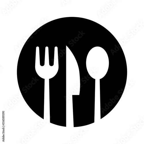 Icono de cubiertos. Tenedor, cuchillo, cuchara. Concepto de restaurante. Ilustración vectorial