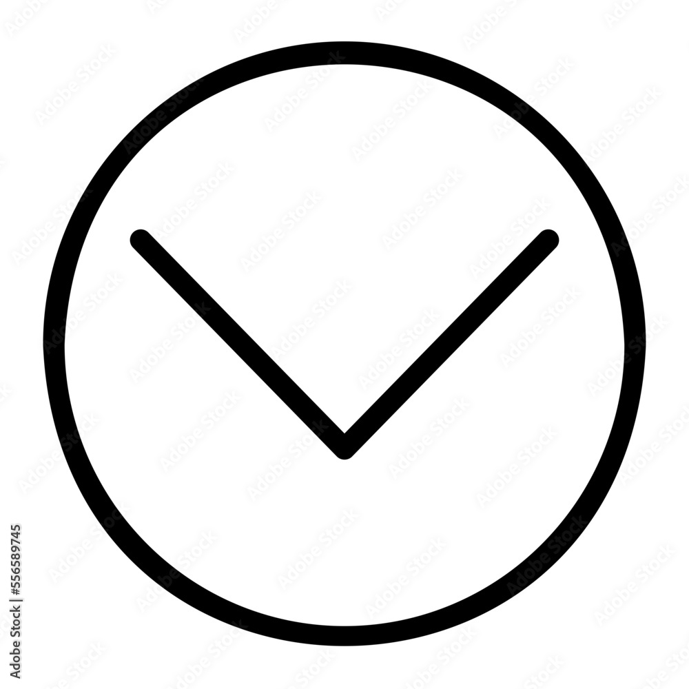 down chevron line icon