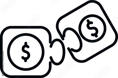 Puzzle marketing mix icon outline vector. Business target. Social market