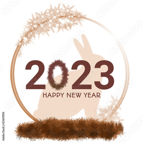 Golden Rabbit Happy New Year 2023
