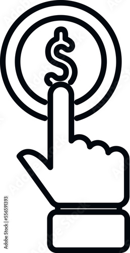Push money marketing icon outline vector. Business market. Price mobile