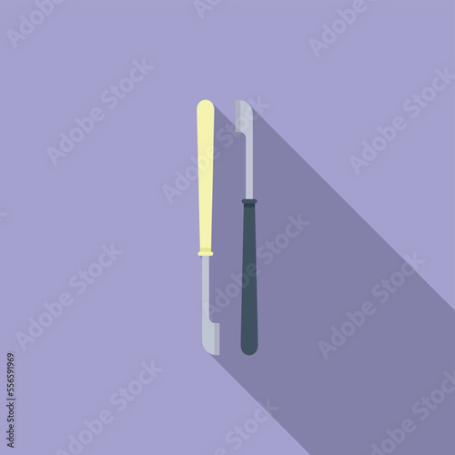 Manicure knife icon flat vector. Polish nail. Care salon