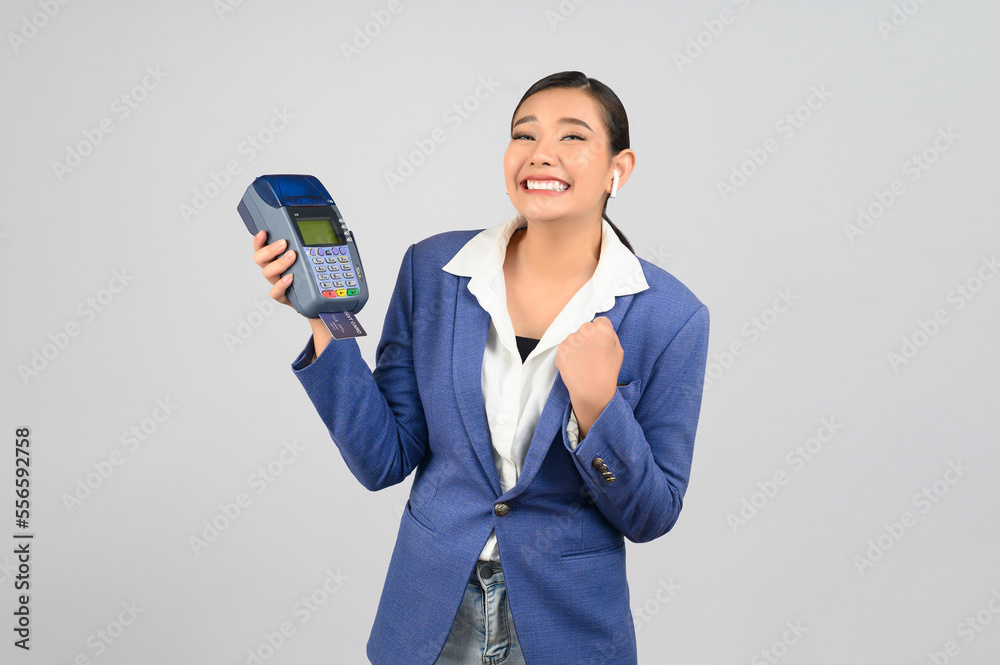 Young beautiful woman in formal clothing for officer on white background Young beautiful woman in formal clothing for officer on white background