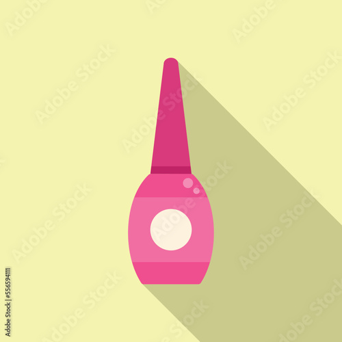 Nail bottle icon flat vector. Manicure polish. Care salon