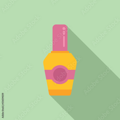 Nail polish bottle icon flat vector. Manicure care. Cosmetic tool