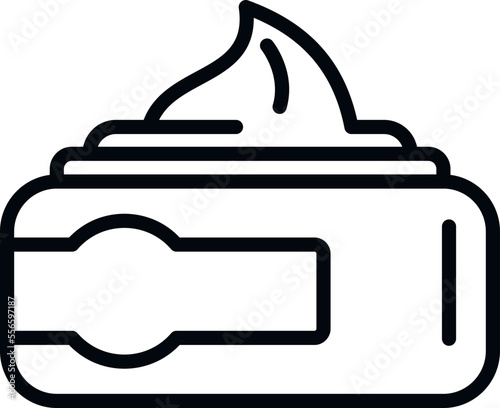 Cream jar icon outline vector. Cosmetic care. Beauty care