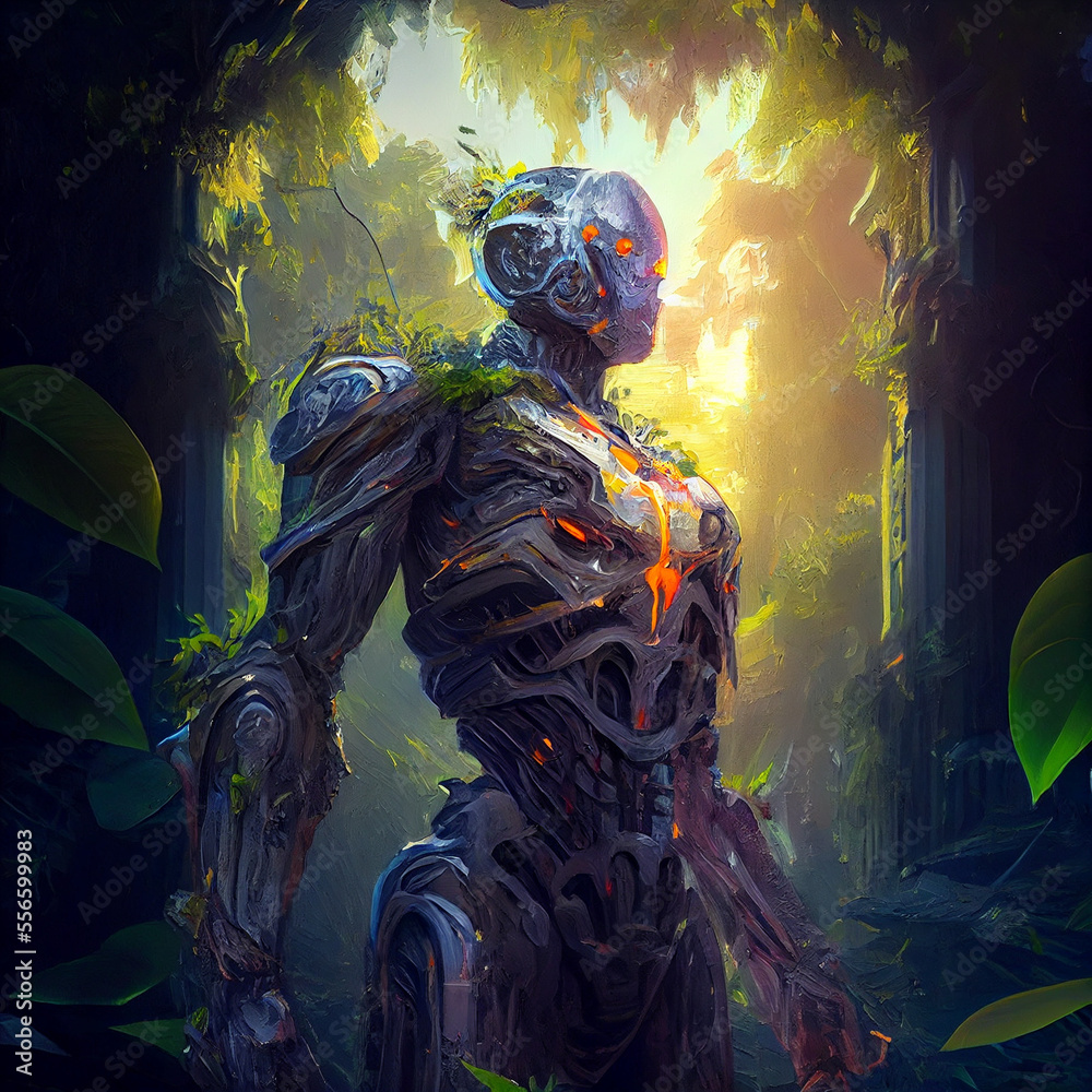 Android Robot in jungle Android Robot in jungle