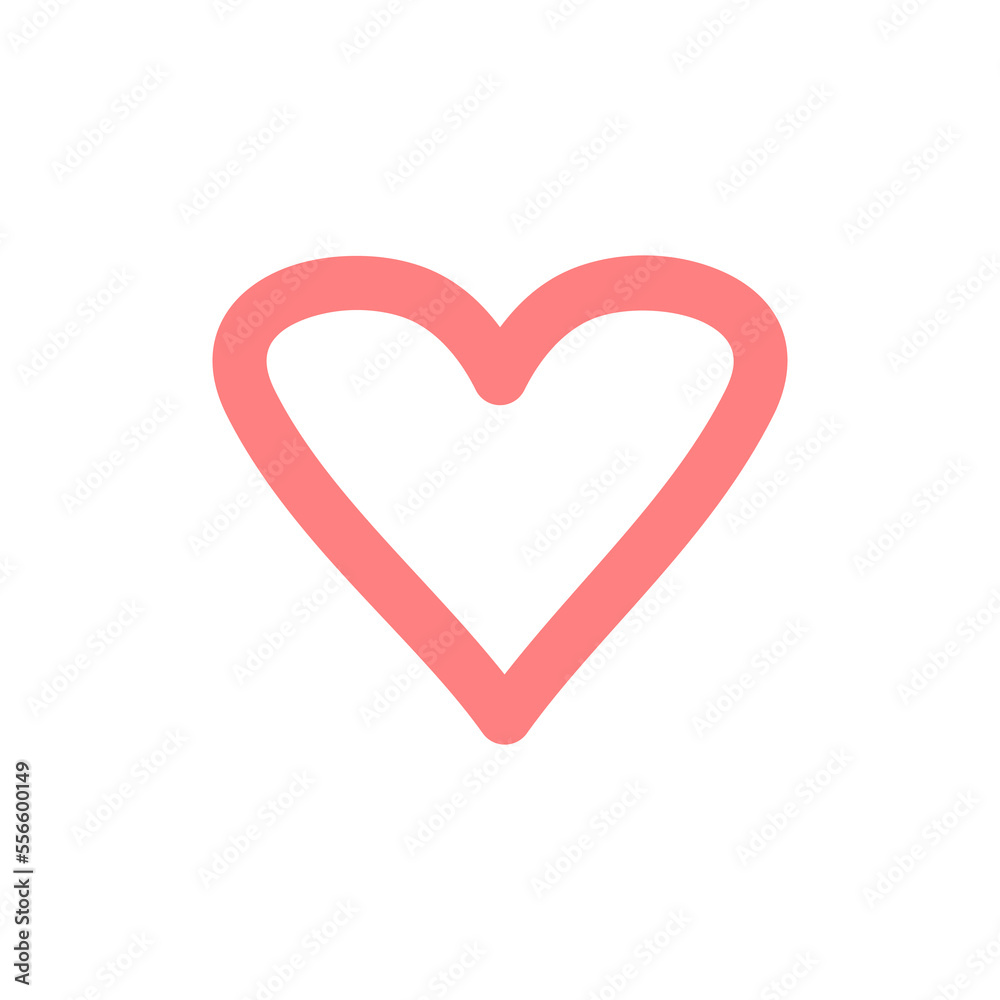simple line love shape vector. sweet heart vector illustration template.