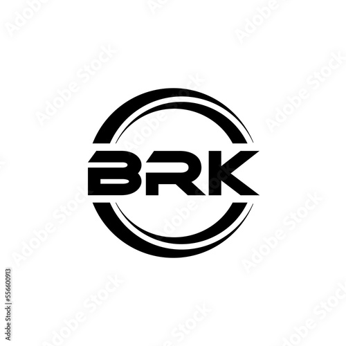 BRK letter logo design with white background in illustrator, cube logo, vector logo, modern alphabet font overlap style. calligraphy designs for logo, Poster, Invitation, etc.