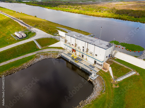 Aerial photo Clewiston Lock Miami Canal photo