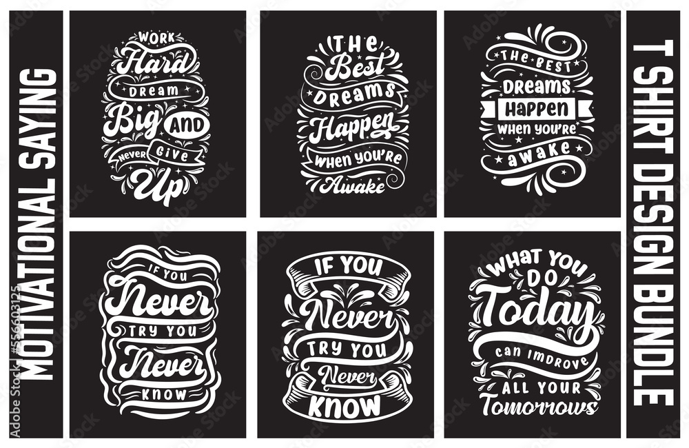 Motivational Quotes T-shirt Design
Lettering t shirt design bundle, Motivational Saying T shirt Design set, typography t shirt design bundle