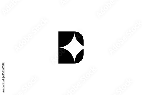 Minimal Awesome Trendy Professional Letter D Crystal Logo Design Template On White Background