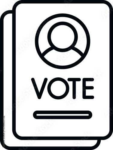 Vote candidate icon outline vector. Election poll. Choice voter