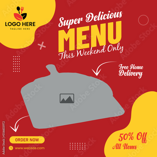 Food Social Media Post Template Design