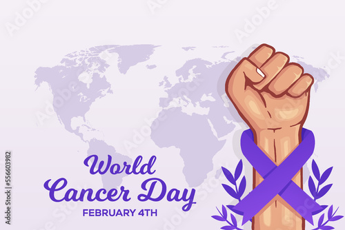 hand drawn world cancer day illustration horizontal banner